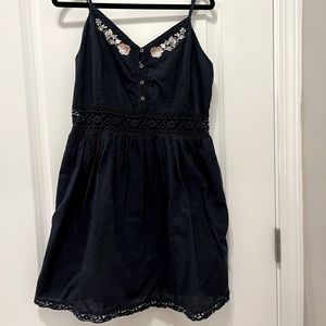 Abercrombie Navy Floral Embroidered Mini dress